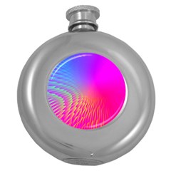 Light Aurora Pink Purple Gold Round Hip Flask (5 Oz) by Mariart