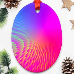 Light Aurora Pink Purple Gold Oval Ornament (two Sides) by Mariart