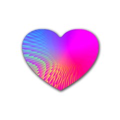 Light Aurora Pink Purple Gold Rubber Coaster (heart)  by Mariart