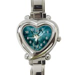 The Billy Goat  Skull With Feathers And Flowers Heart Italian Charm Watch Front