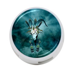 The Billy Goat  Skull With Feathers And Flowers 4-port Usb Hub (one Side) by FantasyWorld7