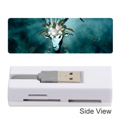 The Billy Goat  Skull With Feathers And Flowers Memory Card Reader (stick)  by FantasyWorld7