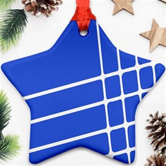 Line Stripes Blue Ornament (star)