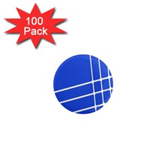 Line Stripes Blue 1  Mini Magnets (100 Pack)  by Mariart