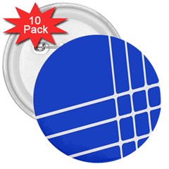 Line Stripes Blue 3  Buttons (10 Pack)  by Mariart