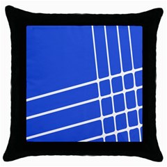 Line Stripes Blue Throw Pillow Case (black)