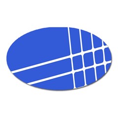 Line Stripes Blue Oval Magnet by Mariart