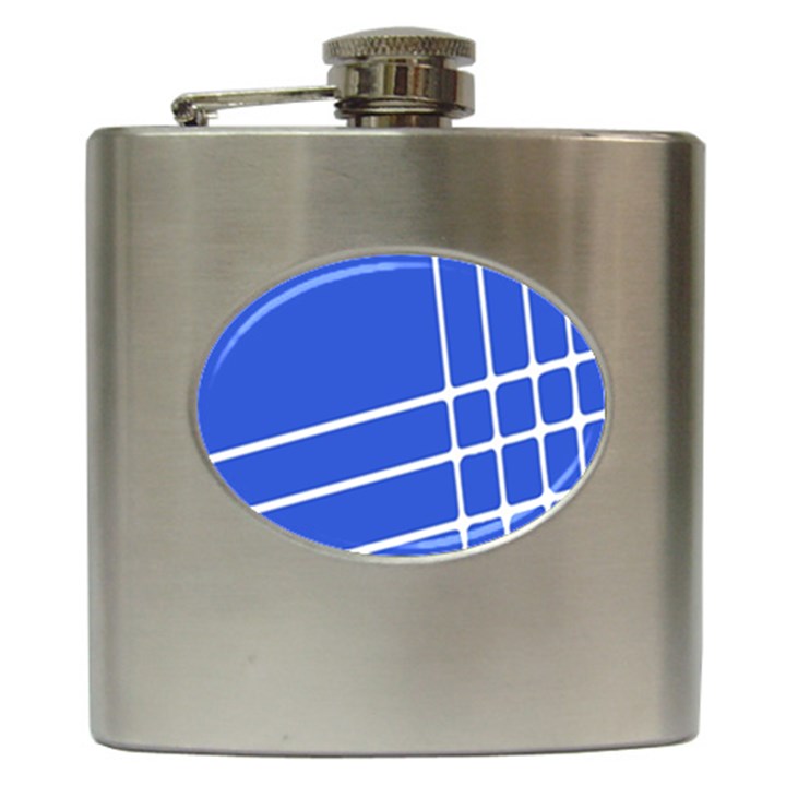 Line Stripes Blue Hip Flask (6 oz)