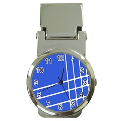 Line Stripes Blue Money Clip Watches by Mariart