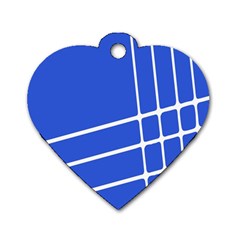 Line Stripes Blue Dog Tag Heart (two Sides) by Mariart