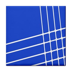 Line Stripes Blue Face Towel by Mariart