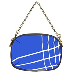 Line Stripes Blue Chain Purses (two Sides)  by Mariart