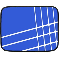 Line Stripes Blue Double Sided Fleece Blanket (mini)  by Mariart