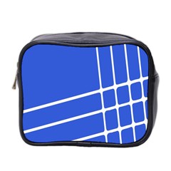 Line Stripes Blue Mini Toiletries Bag 2-side by Mariart