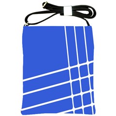 Line Stripes Blue Shoulder Sling Bags by Mariart