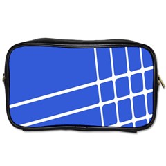 Line Stripes Blue Toiletries Bags 2-side by Mariart