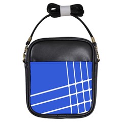 Line Stripes Blue Girls Sling Bags by Mariart