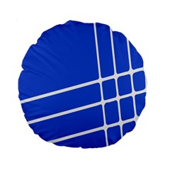 Line Stripes Blue Standard 15  Premium Round Cushions by Mariart