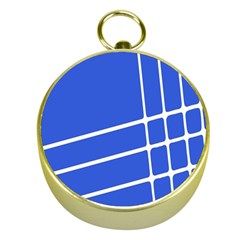 Line Stripes Blue Gold Compasses