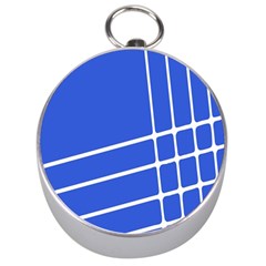 Line Stripes Blue Silver Compasses by Mariart