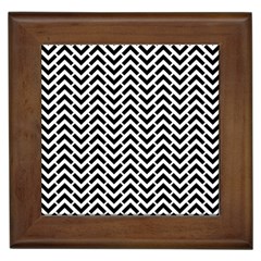 Funky Chevron Stripes Triangles Framed Tiles