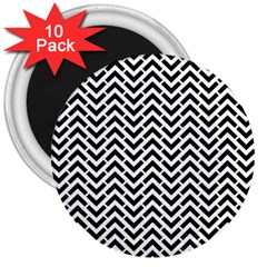 Funky Chevron Stripes Triangles 3  Magnets (10 Pack) 