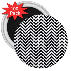 Funky Chevron Stripes Triangles 3  Magnets (100 Pack)