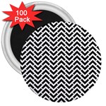 Funky Chevron Stripes Triangles 3  Magnets (100 pack) Front