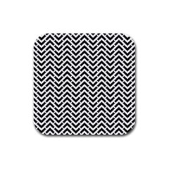 Funky Chevron Stripes Triangles Rubber Square Coaster (4 Pack) 