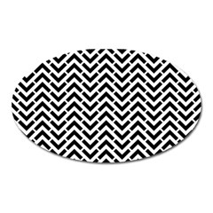 Funky Chevron Stripes Triangles Oval Magnet by Mariart