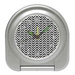 Funky Chevron Stripes Triangles Travel Alarm Clocks Front