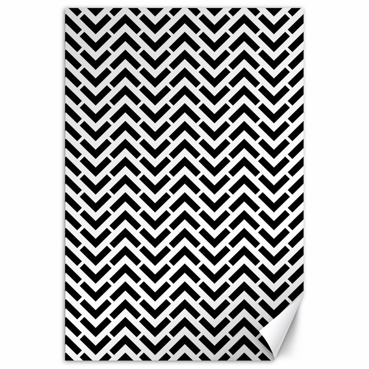 Funky Chevron Stripes Triangles Canvas 20  x 30  