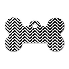 Funky Chevron Stripes Triangles Dog Tag Bone (two Sides) by Mariart