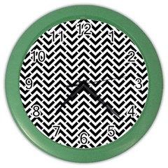 Funky Chevron Stripes Triangles Color Wall Clocks by Mariart