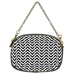 Funky Chevron Stripes Triangles Chain Purses (one Side)  by Mariart