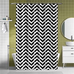 Funky Chevron Stripes Triangles Shower Curtain 48  X 72  (small)  by Mariart