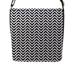 Funky Chevron Stripes Triangles Flap Messenger Bag (l)  by Mariart