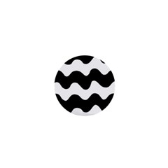 Lokki Cotton White Black Waves 1  Mini Buttons