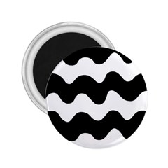 Lokki Cotton White Black Waves 2 25  Magnets