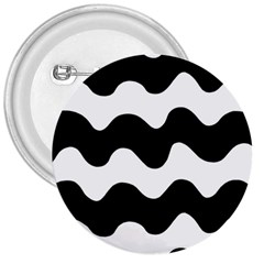 Lokki Cotton White Black Waves 3  Buttons by Mariart