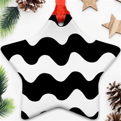 Lokki Cotton White Black Waves Ornament (star)