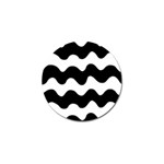 Lokki Cotton White Black Waves Golf Ball Marker (4 pack) Front