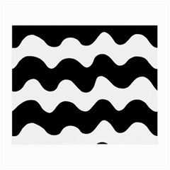 Lokki Cotton White Black Waves Small Glasses Cloth by Mariart