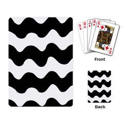 Lokki Cotton White Black Waves Playing Card by Mariart