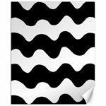 Lokki Cotton White Black Waves Canvas 16  x 20   15.75 x19.29  Canvas - 1