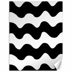 Lokki Cotton White Black Waves Canvas 18  X 24   by Mariart