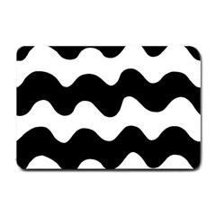 Lokki Cotton White Black Waves Small Doormat  by Mariart