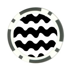 Lokki Cotton White Black Waves Poker Chip Card Guard (10 Pack) by Mariart