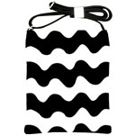 Lokki Cotton White Black Waves Shoulder Sling Bags Front