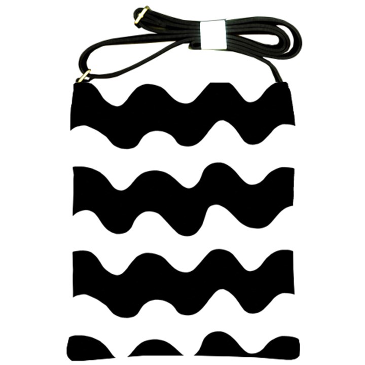 Lokki Cotton White Black Waves Shoulder Sling Bags